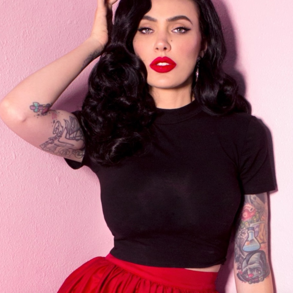 Bad Girl Crop Top in BLACK by VIXEN Small